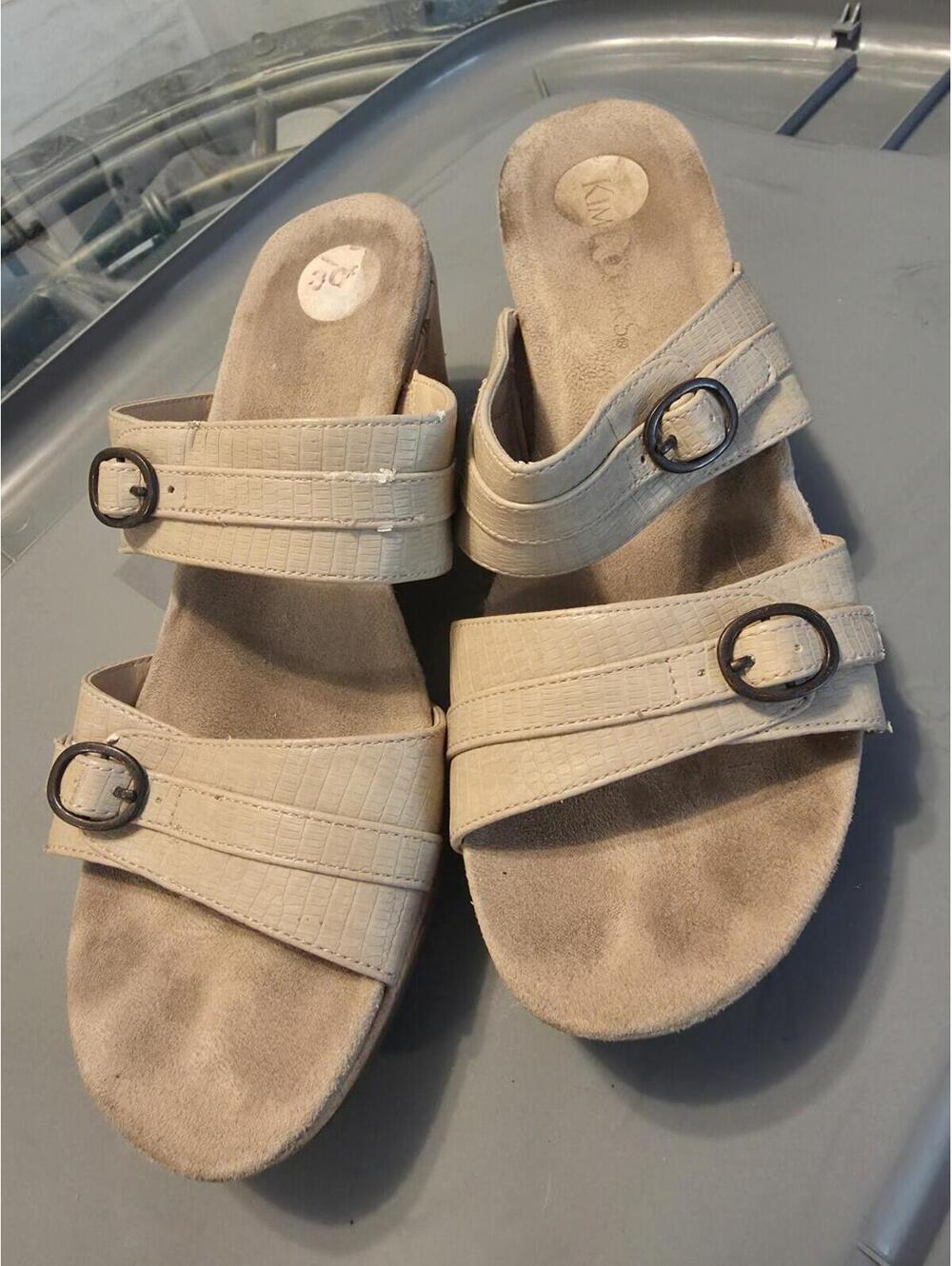 KIM ROGERS Women’s Beige Canvas Espadrille Wedge Heel Shoes Size 7 - Picture 1 of 5